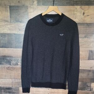 Hollister Dark Gray And Black Crewneck Sweater Size Med Men